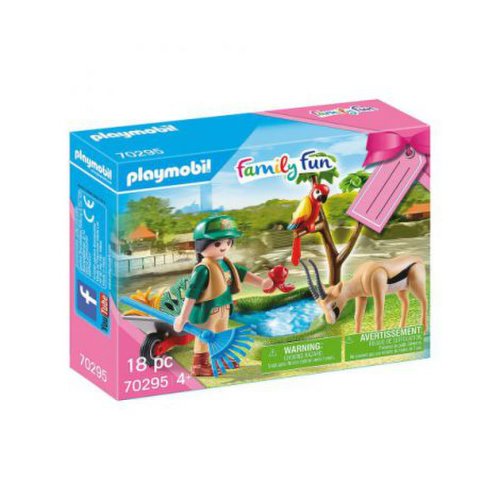 Playmobil Set cadou zoo fetita si animale