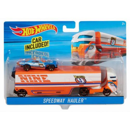 Mattel Set camion si masina sport hot wheels speedway hauler