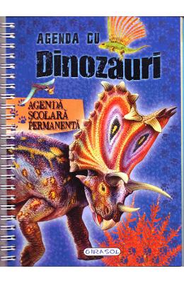Agenda cu dinozauri. agenda scolara permanenta
