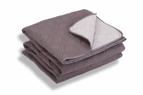 Cuvertura de pat somnart, gri, microfibra soft-touch, 220x240 cm