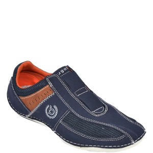 Pantofi bugatti bleumarin, 48067, din material textil si piele ecologica