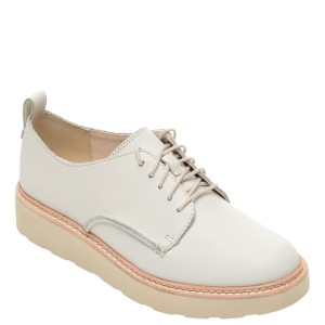 Pantofi clarks albi, trace walk, din piele naturala