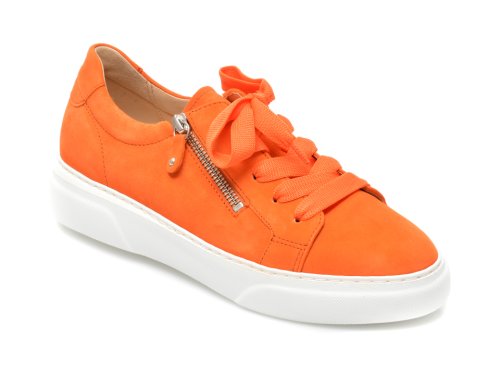 Pantofi gabor portocalii, 43314, din piele intoarsa