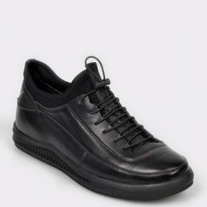 Pantofi otter negri, a00515, din piele naturala