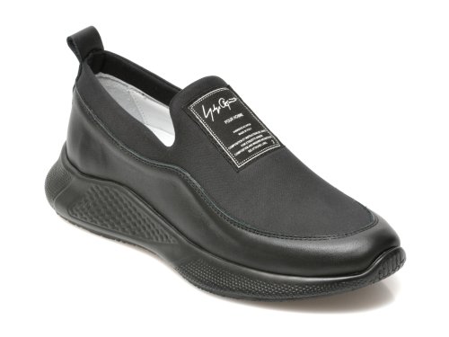 Pantofi sport flavia passini negri, 22005, din material textil si piele naturala