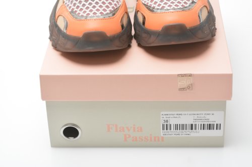 Pantofi sport flavia passini portocalii, 4403156, din material textil si piele naturala