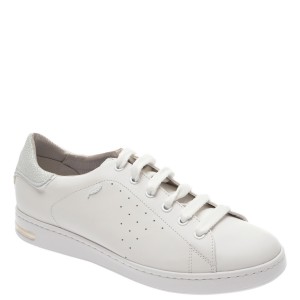 Pantofi sport geox albi, d621ba, din piele naturala