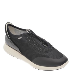 Pantofi sport geox negri, d621ce, din material textil si piele ecologica