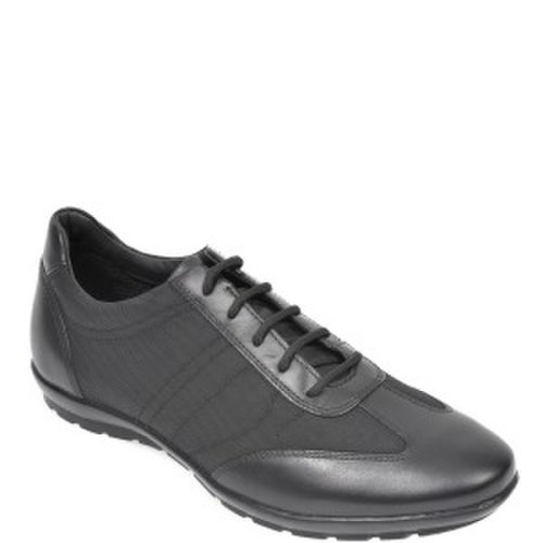 Pantofi sport geox negri, u74a5b, din piele naturala si material textil