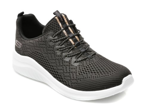 Pantofi sport skechers alb-negru, ultra flex 2, din material textil