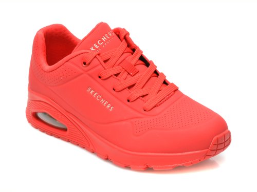 Pantofi sport skechers rosii, uno, din piele ecologica