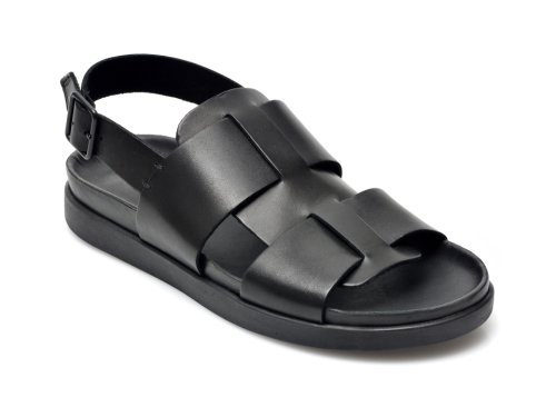 Sandale clarks negre, sunder strap, din piele naturala