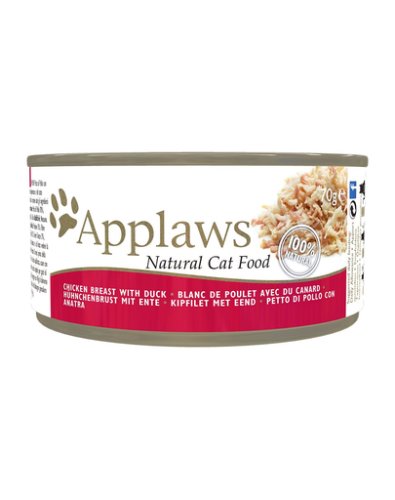 Applaws cat tin chicken breast with duck 72x156g pui si rata + capac conserva simply from nature gratis