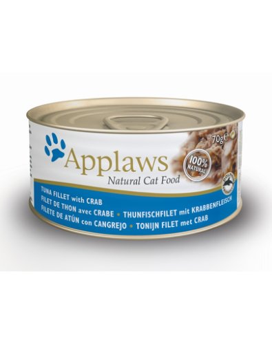 Applaws hrana umeda pentru pisici, cu ton si crab 70 g x 12 (10+2 gratis)