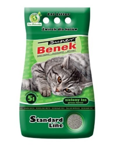 Benek super standard green forest miros de pin 5l x 2 (10 l) nisip litiera pisici