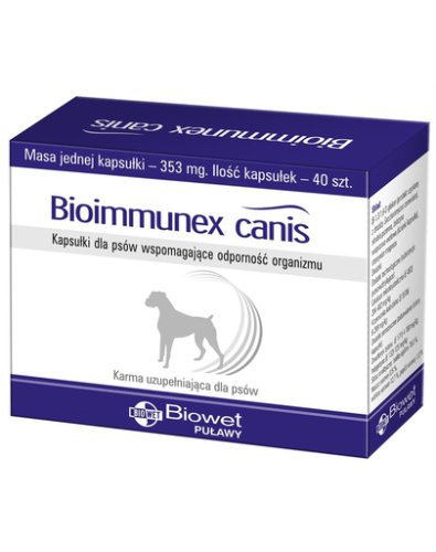Biowet bioimmunex canis capsule pentru caini care sustin imunitatea organismului 40 buc.