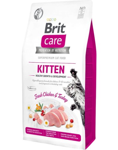 Brit care cat grain-free kitten growth   development hrana uscata pentru pui de pisica sau femele gestante, 7 kg