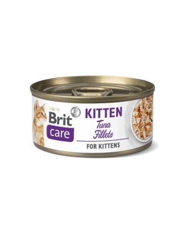 Brit care cat kitten tuna 24 x 70 g conserve hrana pisoi, cu ton