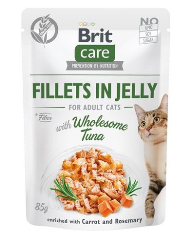 Brit care fillets in jelly ton in aspic 24x85 g plic hrana pisica