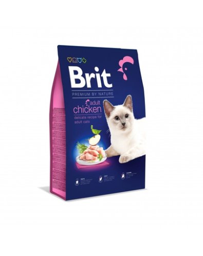 Brit cat premium by nature adult chicken hrana uscata pentru pisici adulte, cu pui 1,5 kg