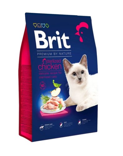 Brit cat premium by nature sterilised chicken hrana uscata pentru pisici sterilizate, cu pui 1,5 kg