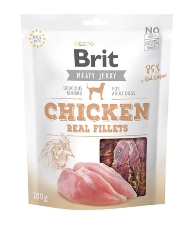 Brit jerky snack chicken fillets recompensa cu pui pentru caini 200 g