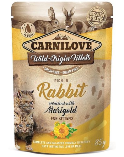 Carnilove rabbit marigold 24 x 85g hrana pentru pisici, iepure si galbenele