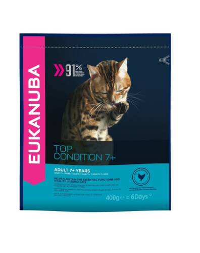 Eukanuba cat senior all breeds top condition chicken & liver 0.4 kg