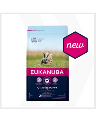 Eukanuba growing puppy toy breed - bogat în pui proaspăt 2kg