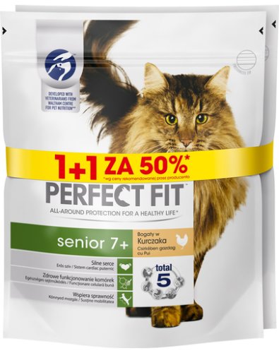 Fit perfect (senior 7+) - hrană uscată pentru pisici adulte / vârstnice - bogat în pui- 6 x 750g