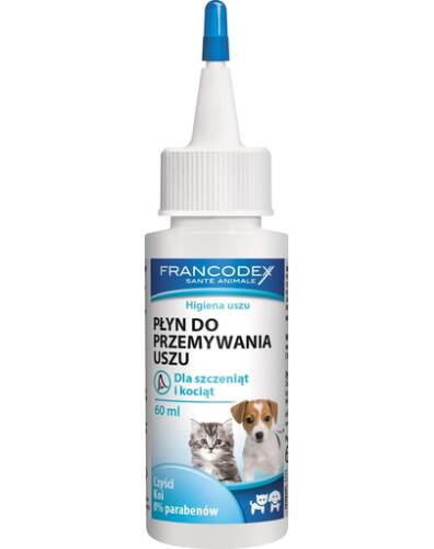 Francodex lichid pentru curățarea urechilor pentru pisoi și cățeluși 60 ml