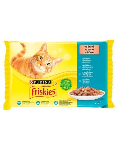 Friskies hrana umeda cu amestec de arome de peste pentru pisici adulte, multipack 48x85g