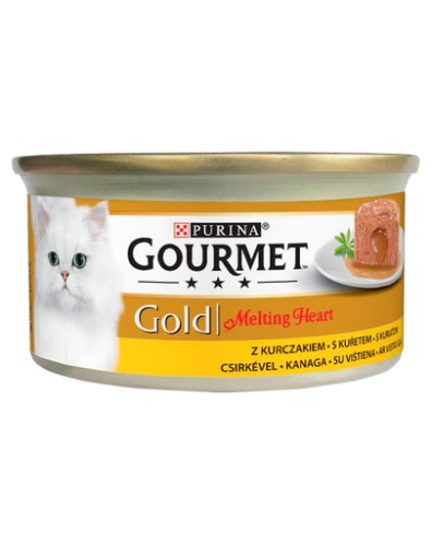 Gourmet gold melting heart hrana umeda cu pui pentru pisici adulte 85g