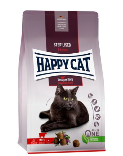 Happy cat sterilised hrana uscata pentru pisici adulte, sterilizate, cu carne de vita 10 kg