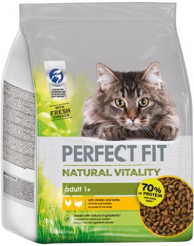 Perfect fit natural vitality hrana uscata pentru pisici adulte, cu pui si curcan 3 x 2,4 kg