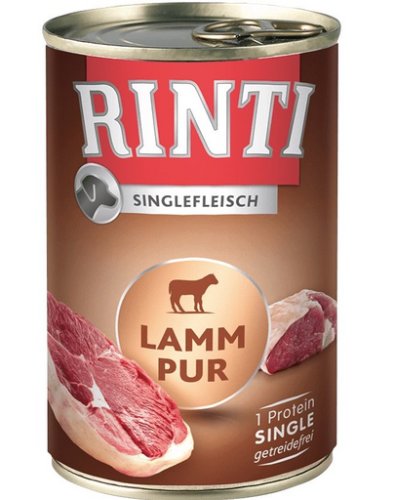 Rinti singlefleisch lamb pure 400 g hrana umeda monoproteica pentru caini, cu miel