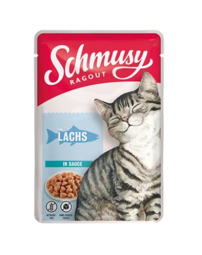 Schmusy ragout plic hrana umeda pisica, somon in sos 22x100 g