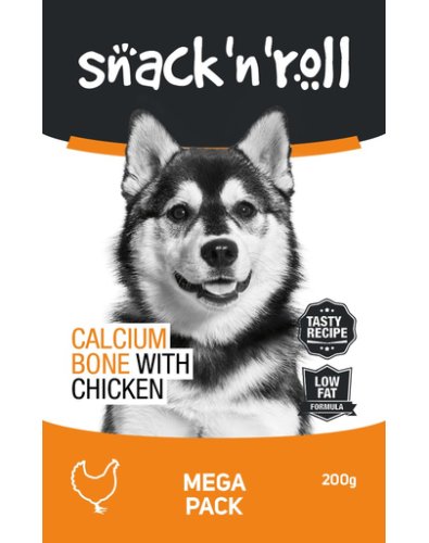 Snack & Roll Snack   roll calcium bone with chicken recompense pentru caini, oase cu pui si calciu 200 g