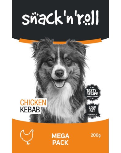 Snack   roll - kebab de pui pentru câini - 200 g