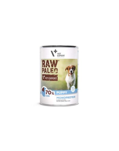 Vetexpert raw paleo cod puppy can hrana umeda catei, cu cod 400g