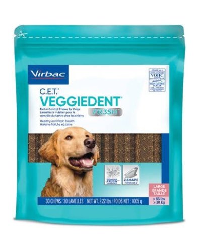 Virbac veggiedent fresh l (>30 kg) recompense caini pentru igiena orala 15 buc.