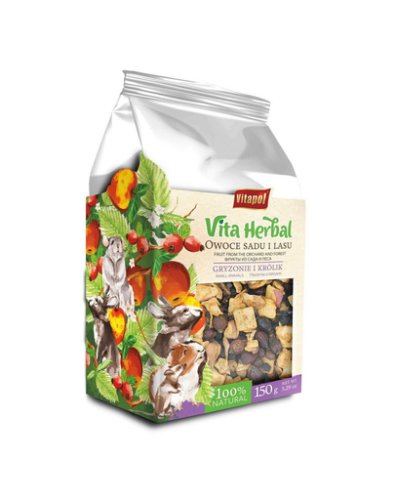 Vitapol vita herbal amestec complementar pentru rozatoare si iepuri fructe din livada si padure 150 g