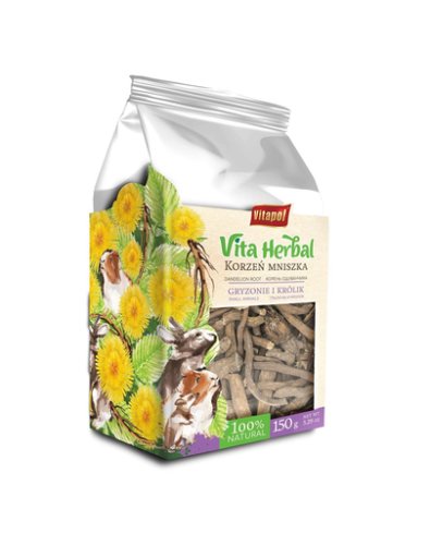 Vitapol vita herbal, hrana supliment pentru rozătoare și iepuri pe bază de plante, rădăcină de păpădie,150 g