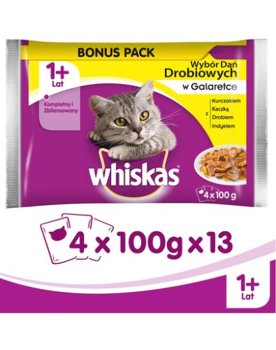 Whiskas pachet plicuri arome tradiționale în aspic 52 x 100 g