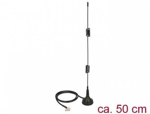 Antena lte ts-9 bluetooth / gsm / umts / wlan 2.4 ghz / z-wave / zigbee 2 - 3 dbi omnidirectionala cu baza fixa magnetica, delock 12480
