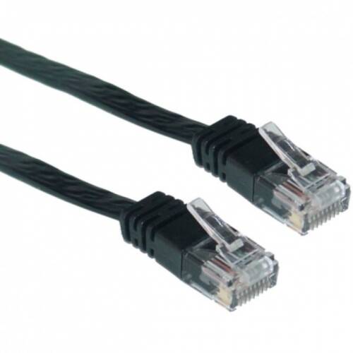 Cablu de retea utp cat 5e 1m negru, spacer sp-pt-cat5-1m-bk
