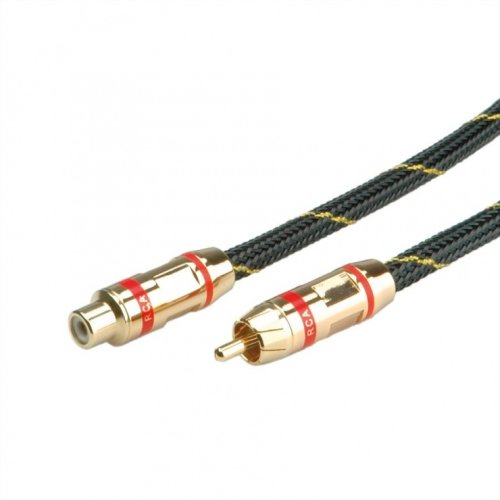 Cablu gold prelungitor audio rca rosu t-m 10m, roline 11.09.4294