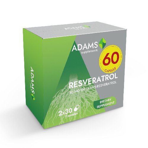 Pachet resveratrol 50mg 30cps, 1+1, adams
