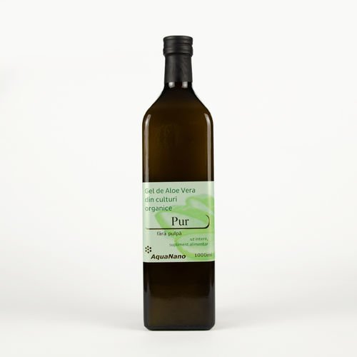 Aloe-pur gel organic de aloe vera, fără pulpă, 1000ml | aquanano