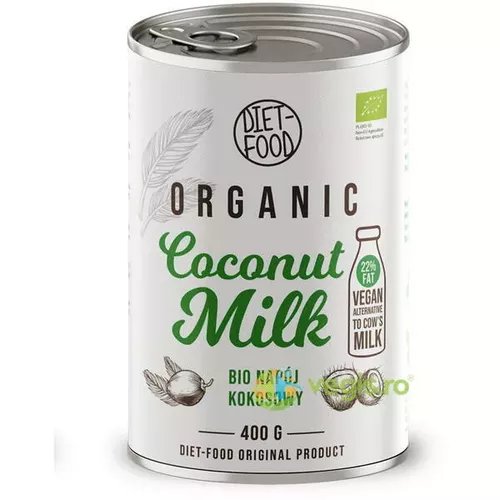 Lapte de cocos bio 22% grăsime, 400ml | diet-food
